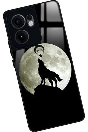 Oppo Reno 13F Uyumlu Bozkurt Tasarımlı Parlak Silikon Kılıf