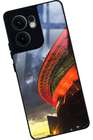 Oppo Reno 13F Uyumlu Stadyum Tasarımlı Parlak Silikon Kılıf
