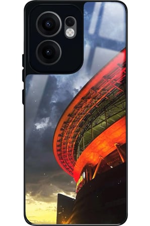 Oppo Reno 13F Uyumlu Stadyum Tasarımlı Parlak Silikon Kılıf