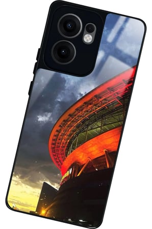 Oppo Reno 13F Uyumlu Stadyum Tasarımlı Parlak Silikon Kılıf