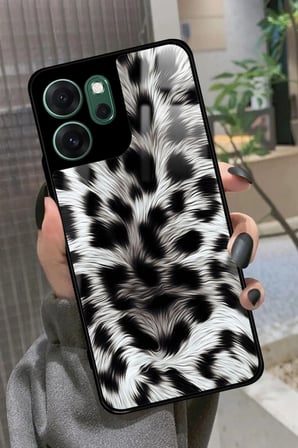 Oppo Reno 14F Uyumlu Leopar Tasarımlı Parlak Silikon Kılıf