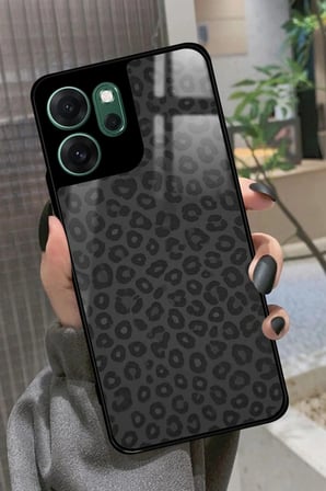Oppo Reno 14F Uyumlu Leopar Tasarımlı Parlak Silikon Kılıf