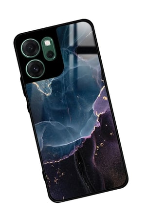 Oppo Reno 14F Uyumlu Karışık Mermer Tasarımlı Parlak Silikon Kılıf