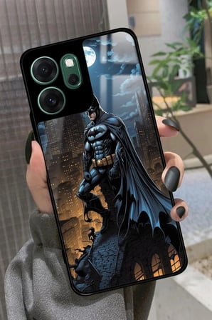 Oppo Reno 14F Uyumlu Batman Tasarımlı Parlak Silikon Kılıf