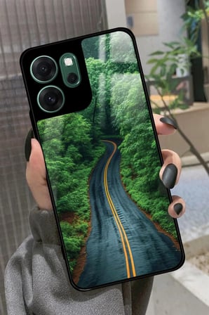 Oppo Reno 14F Uyumlu Yol Tasarımlı Parlak Silikon Kılıf