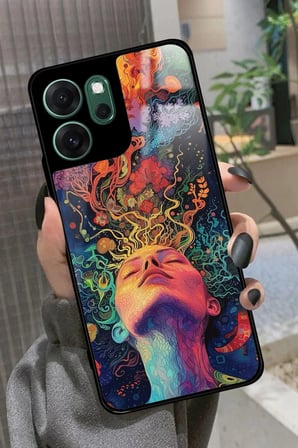 Oppo Reno 14F Uyumlu Tablo Tasarımlı Parlak Silikon Kılıf