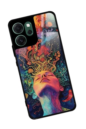 Oppo Reno 14F Uyumlu Tablo Tasarımlı Parlak Silikon Kılıf