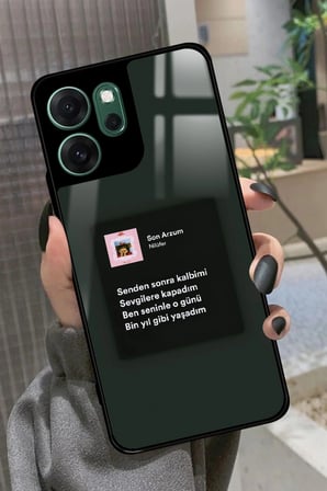 Oppo Reno 14F Uyumlu Nilüfer Şarkı Sözü Tasarımlı Parlak Silikon Kılıf