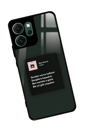 Oppo Reno 14F Uyumlu Nilüfer Şarkı Sözü Tasarımlı Parlak Silikon Kılıf