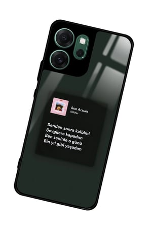 Oppo Reno 14F Uyumlu Nilüfer Şarkı Sözü Tasarımlı Parlak Silikon Kılıf