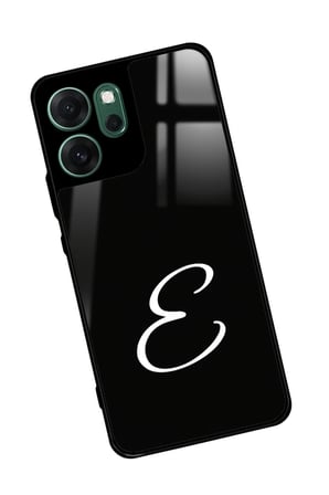 Oppo Reno 14F Uyumlu E Harfi Yazılı Parlak Silikon Kılıf