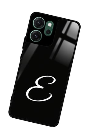 Oppo Reno 14F Uyumlu E Harfi Yazılı Parlak Silikon Kılıf