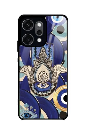 Oppo Reno 14 Pro Uyumlu Nazar Boncuğu Tasarımlı Parlak Silikon Kılıf