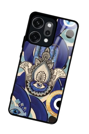 Oppo Reno 14 Pro Uyumlu Nazar Boncuğu Tasarımlı Parlak Silikon Kılıf