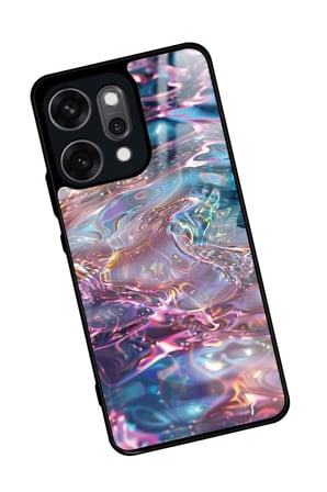 Oppo Reno 14 Pro Uyumlu Simli Dalga Tasarımlı Parlak Silikon Kılıf