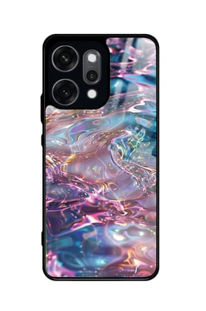 Oppo Reno 14 Pro Uyumlu Simli Dalga Tasarımlı Parlak Silikon Kılıf