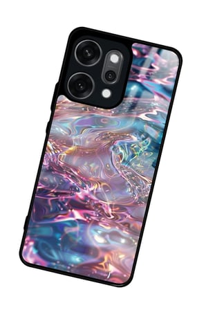 Oppo Reno 14 Pro Uyumlu Simli Dalga Tasarımlı Parlak Silikon Kılıf