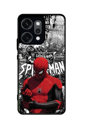 Oppo Reno 14 Pro Uyumlu Örümcek Adam Tasarımlı Parlak Silikon Kılıf