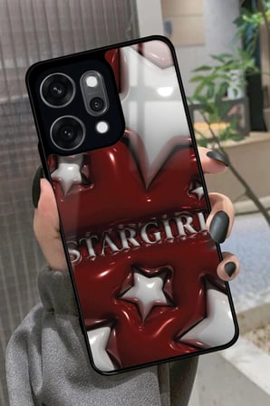 Oppo Reno 14 Pro Uyumlu Star Girl Tasarımlı Parlak Silikon Kılıf