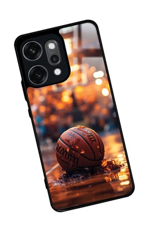 Oppo Reno 14 Pro Uyumlu Basketbol Tasarımlı Parlak Silikon Kılıf