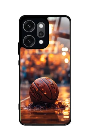 Oppo Reno 14 Pro Uyumlu Basketbol Tasarımlı Parlak Silikon Kılıf