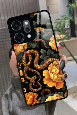 Oppo Reno 14 Pro Uyumlu Yılan Tasarımlı Parlak Silikon Kılıf