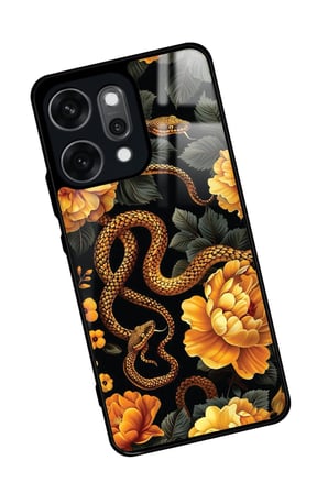 Oppo Reno 14 Pro Uyumlu Yılan Tasarımlı Parlak Silikon Kılıf