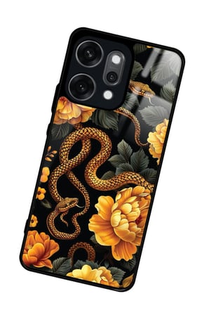 Oppo Reno 14 Pro Uyumlu Yılan Tasarımlı Parlak Silikon Kılıf