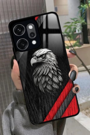 Oppo Reno 14 Pro Uyumlu Kartal Tasarımlı Parlak Silikon Kılıf