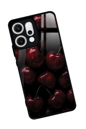 Oppo Reno 14 Uyumlu Kiraz Tasarımlı Parlak Silikon Kılıf