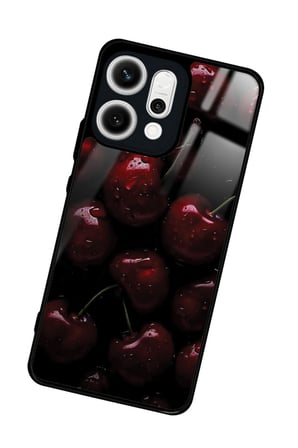 Oppo Reno 14 Uyumlu Kiraz Tasarımlı Parlak Silikon Kılıf