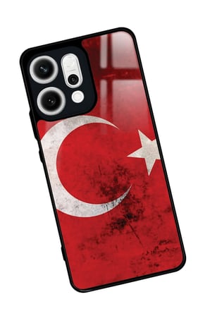 Oppo Reno 14 Uyumlu Türk Bayrağı Tasarımlı Parlak Silikon Kılıf