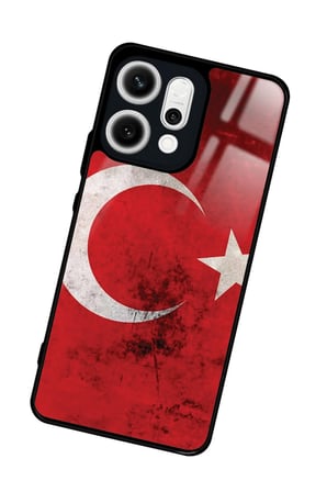 Oppo Reno 14 Uyumlu Türk Bayrağı Tasarımlı Parlak Silikon Kılıf