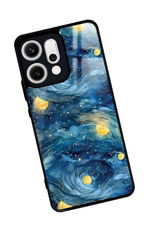 Oppo Reno 14 Uyumlu Van Gogh Tasarımlı Parlak Silikon Kılıf