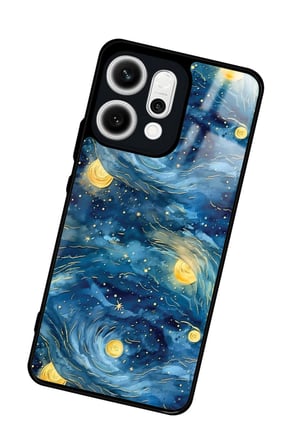 Oppo Reno 14 Uyumlu Van Gogh Tasarımlı Parlak Silikon Kılıf