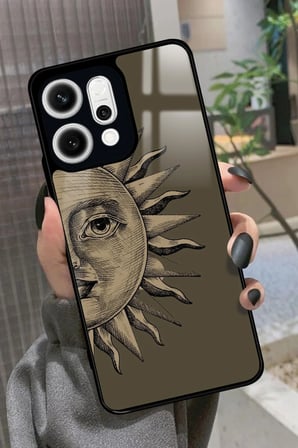 Oppo Reno 14 Uyumlu Güneş Tasarımlı Parlak Silikon Kılıf