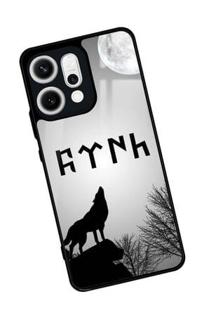 Oppo Reno 14 Uyumlu Bozkurt Tasarımlı Parlak Silikon Kılıf