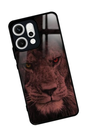 Oppo Reno 14 Uyumlu Aslan Tasarımlı Parlak Silikon Kılıf