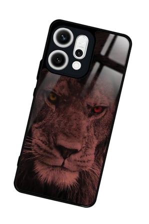 Oppo Reno 14 Uyumlu Aslan Tasarımlı Parlak Silikon Kılıf