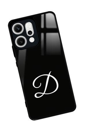 Oppo Reno 14 Uyumlu D Harfi Yazılı Parlak Silikon Kılıf