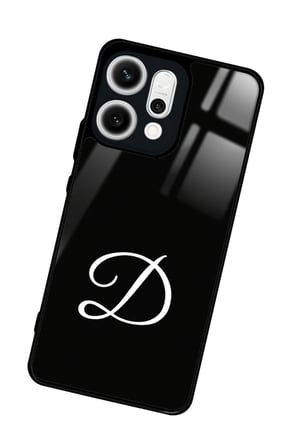Oppo Reno 14 Uyumlu D Harfi Yazılı Parlak Silikon Kılıf