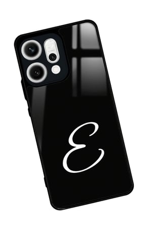 Oppo Reno 14 Uyumlu E Harfi Yazılı Parlak Silikon Kılıf