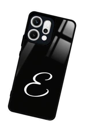 Oppo Reno 14 Uyumlu E Harfi Yazılı Parlak Silikon Kılıf