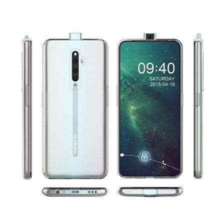 Oppo Reno 2Z Kılıf Şeffaf İnce Esnek Silikon Kılıf Zipax-Süper