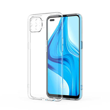 Oppo Reno 4 Lite Kılıf Şeffaf İnce Esnek Silikon Kılıf Zipax-Süper