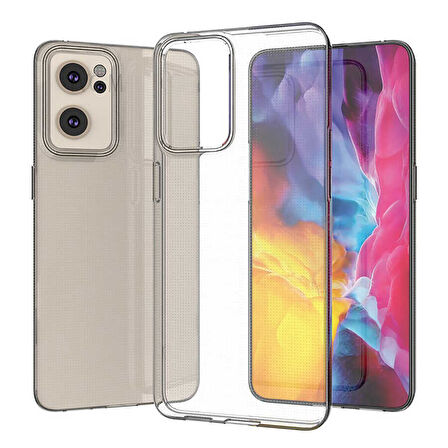Oppo Reno 7 4G Kılıf Şeffaf İnce Esnek Silikon Kılıf Zipax-Süper
