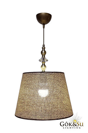 Rattan Eda Model Cam Taşlı Konik Avize