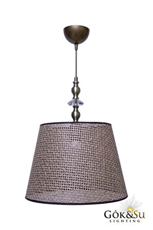 Rattan Eda Model Cam Taşlı Konik Avize