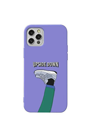 Iphone 14 Pro Max Lila Renkli Silikon Telefon Kilifi - Upside Down