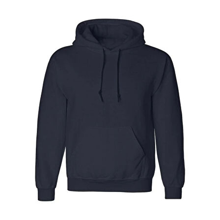 Erkek Uzun Kol Kapşonlu Basic Sweatshirt hoodie - Lacivert